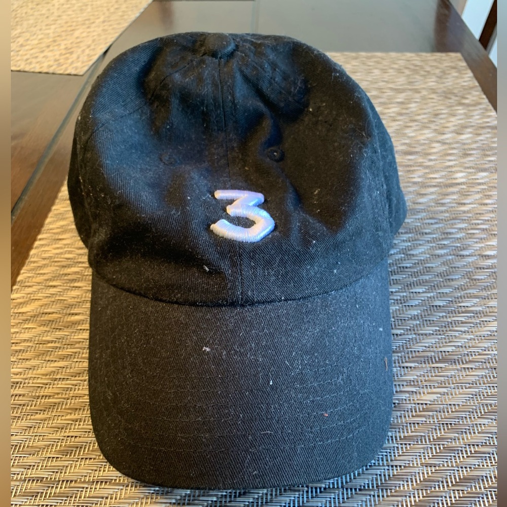 Mens Pre Owned #3 Chance the rapper Black Baseball Cap